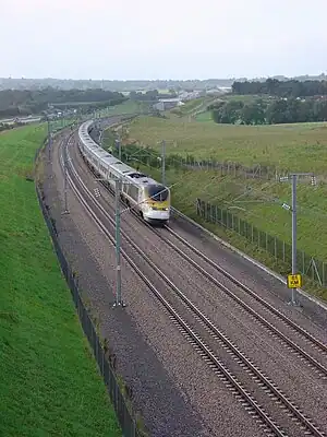 Image 71Credit: Dave Bushell.A Eurostar on High Speed 1 going through the Medway TownsMore about Eurostar... (from Portal:Kent/Selected pictures)