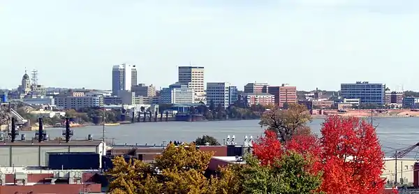 Downtown Evansville Skyline in October, 2018