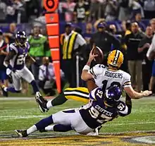 Aaron Rodgers is sacked by Everson Griffen