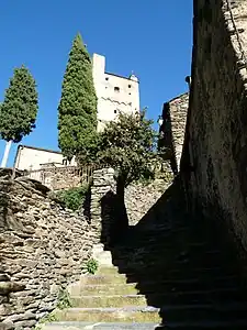 Staircase leading to the church.