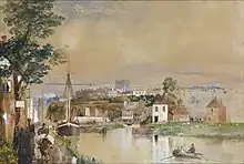 Exeter and the Canal Basin by John Gendall between 1835 and 1840; watercolour and gouache on paper.