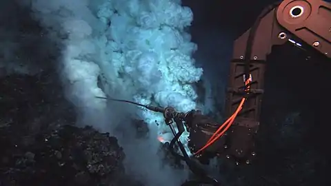 Jason arm samples fluid at the West Mata undersea volcano