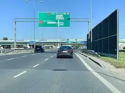 S2 highway passing Warsaw