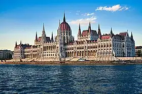 Exterior view in daytime, from a Danube River cruise