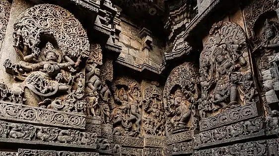 Exterior wall reliefs on Shantaleshwara shrine