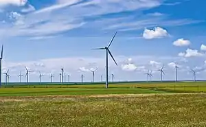 View of Fântânele-Cogealac Wind Farm