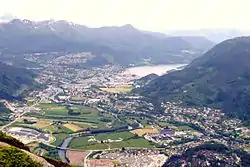 Aerial view of the town of Førde