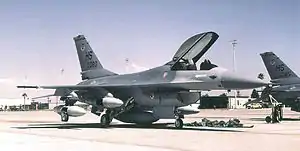 F-16A Block 15Q (s/n 83-1080) of the 308th FS, about 1988