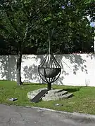 Memorial for the dead athletes in front of the airport in Fürstenfeldbruck. The names of the victims are engraved.