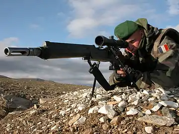 French soldier using an FR F2 in Afghanistan.