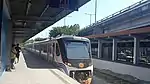 An 8100 class train at FTI station. The northbound cab of the 8100 class is different to the 8000 class due to the positioning of the wires at the cowcatcher.