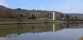 The river and a section of aqueduct in Ars-sur-Moselle