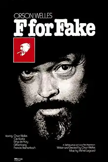 Welles on the poster for the 1973 pseudo-documentary F for Fake