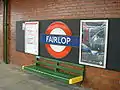 Roundel on eastbound platform