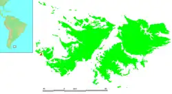 Location of Staats Island within the Falkland archipelago