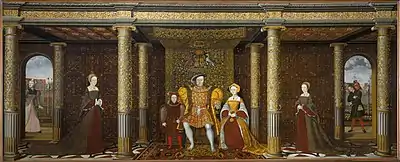 Unknown artist, The Family of Henry VIII, with Elizabeth on the right, c. 1545