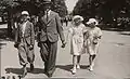 Otakar with his nephew and nieces on walk in Poděbrady