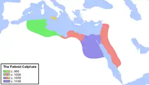 Extent of Shia rule under the Fatimids