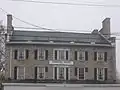 The double chimneys of the Federal-style hotel.