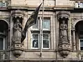 Statues of British Queens on the Hotel Russell by Henry Charles Fehr