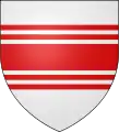 Argent, a fess doubly cottised gules