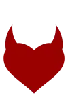 FetLife logo, a heart with horns