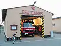 fire station and fire truck of the auxiliary fire brigade of Cambs