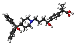 Ball-and-stick model of fexofenadine