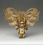 Pendant (Tairona); 10th–16th century; gold; height: 14 cm; Metropolitan Museum of Art