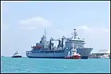 INS Aditya during berthing operation.