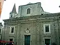 Façade of San Biagio church in Finalborgo.