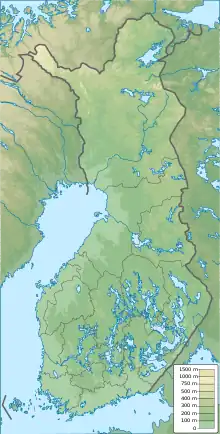 Map showing the location of Rokua National Park