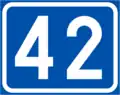 Road number (secondary road; main road, Class II; 40–99) (1937-1994)