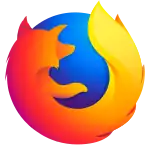 The 2017 redesign of the Firefox logo, featuring a more "flat" design for the fox and a textureless globe