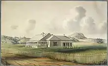 Image 24The first Government House in Auckland, as painted by Edward Ashworth in 1842 or 1843. Auckland was the second capital of New Zealand. (from History of New Zealand)