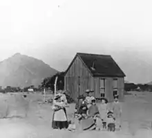 The original frame schoolhouse built in 1896.