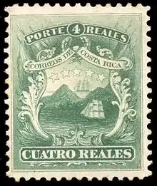 Image 5The 1849 national coat of arms was featured in the first postal stamp issued in 1862. (from History of Costa Rica)