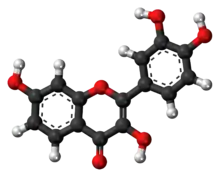 Ball-and-stick model of the fisetin molecule