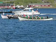 Image 4Kappróður is the Faroese word for rowing competition in wooden Faroese rowing boats. There are 7 regattas held around the islands every summer, where boats in different sizes compete. Here is the largest boat type 10-mannafør. (from Culture of the Faroe Islands)