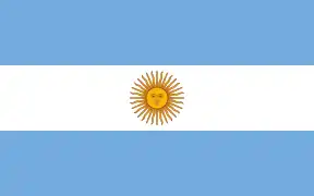 Flag of Argentina featuring Inti