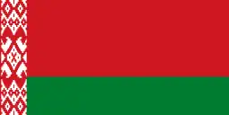 National flag of Belarus with sown field pattern