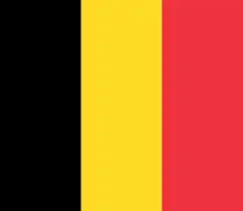 The flag of Belgium, a simple vertical triband.