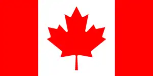 Flag of Canada (charged vertical bicolour triband)