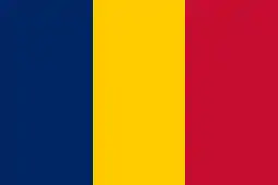 The flag of Chad, a simple vertical triband.