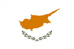 The flag of Cyprus shows a map of the country in silhouette form. Countries are often identified by silhouette maps.