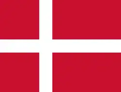 The flag of Denmark, was used before the Faroese flag became official.