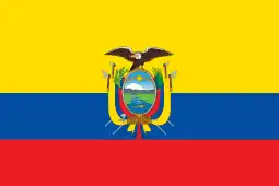 Flag of Ecuador (charged horizontal tricolour)