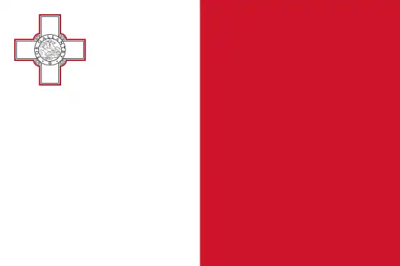 Flag of Malta (charged vertical bicolour)