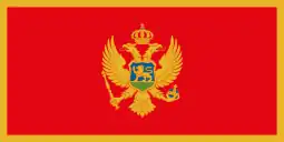 Flag of Montenegro featuring a gold bordure