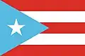 Flag of Puerto Rico adopted in 1895 by pro-independence Puerto Rican revolutionaries exiled in New York.